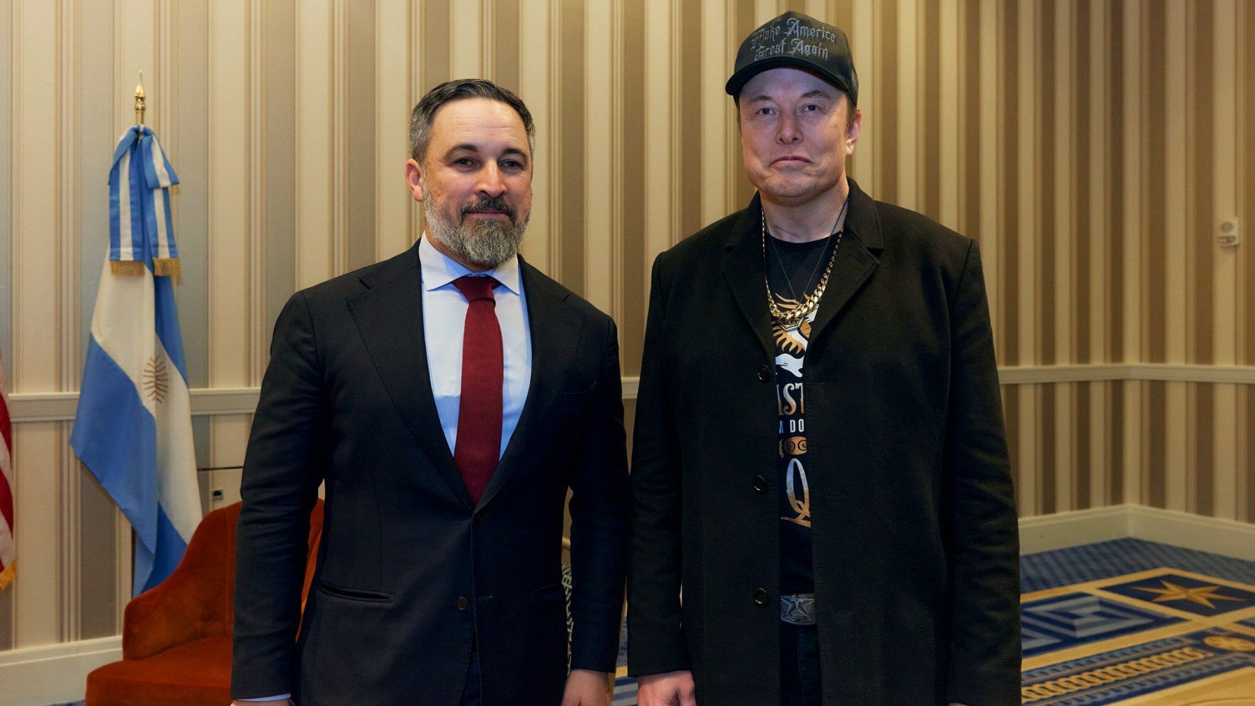 Santiago Abascal junto a Elon Musk en Washington.