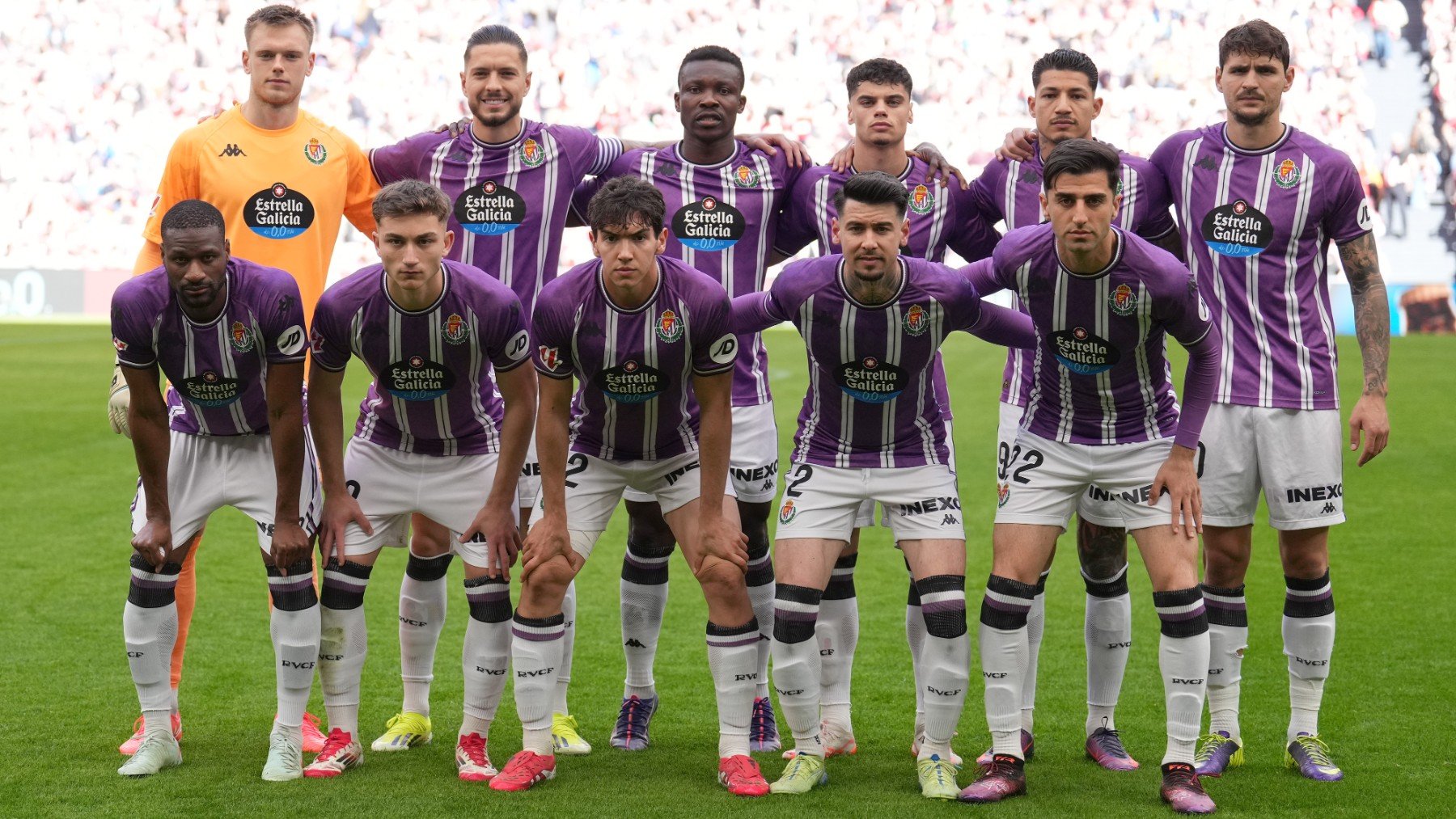 Los once titulares del Valladolid en San Mamés. (Getty)