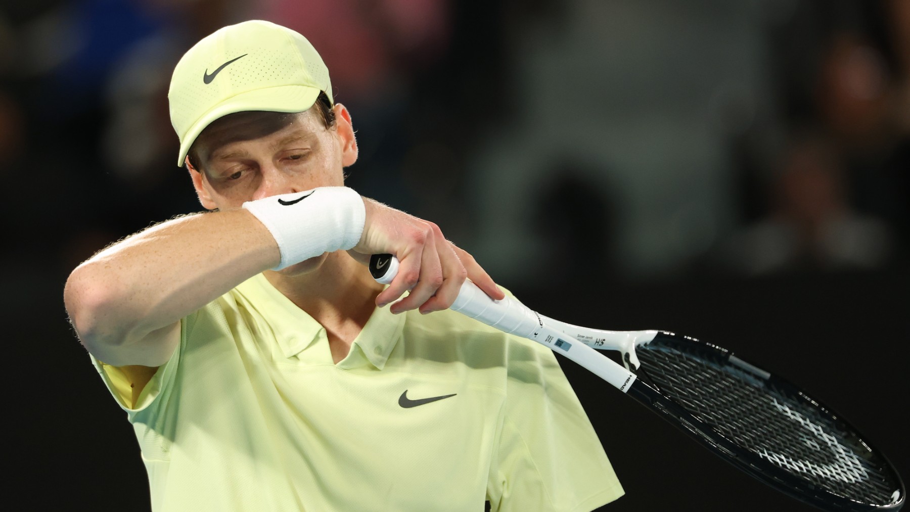 Sinner, durante un partido del Open de Australia. (Getty)