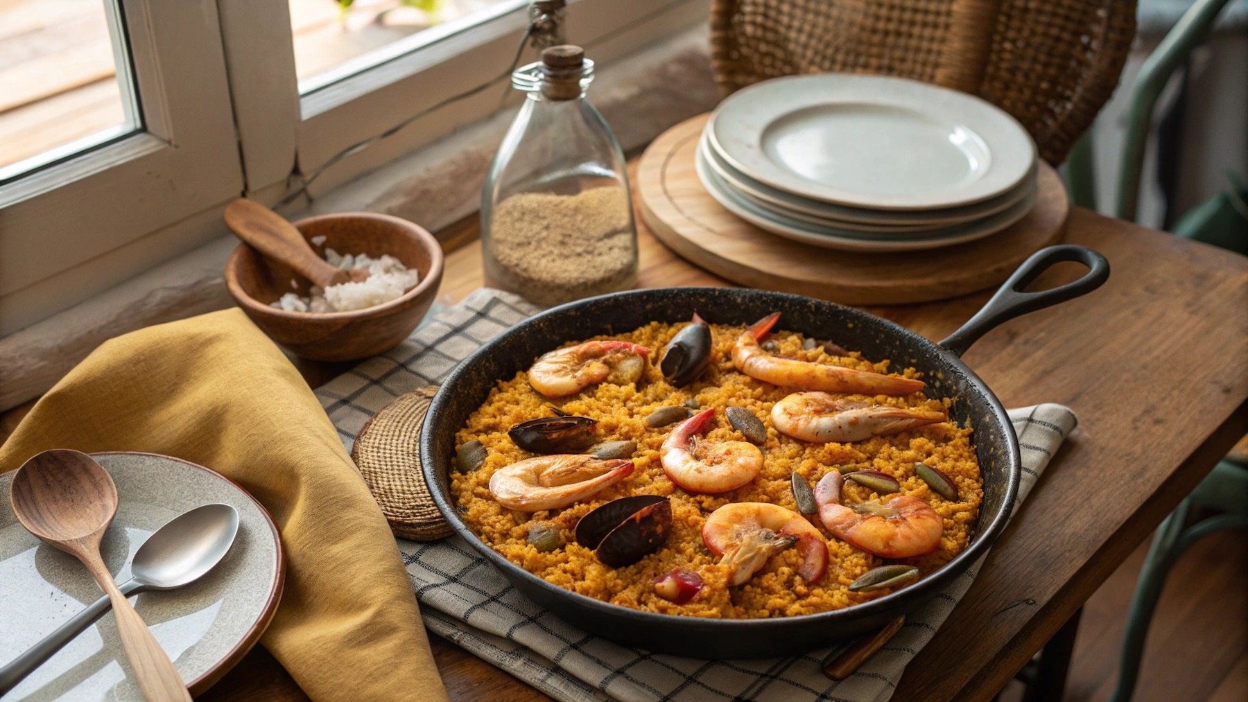 Paella. Imagen: Ilustración propia.