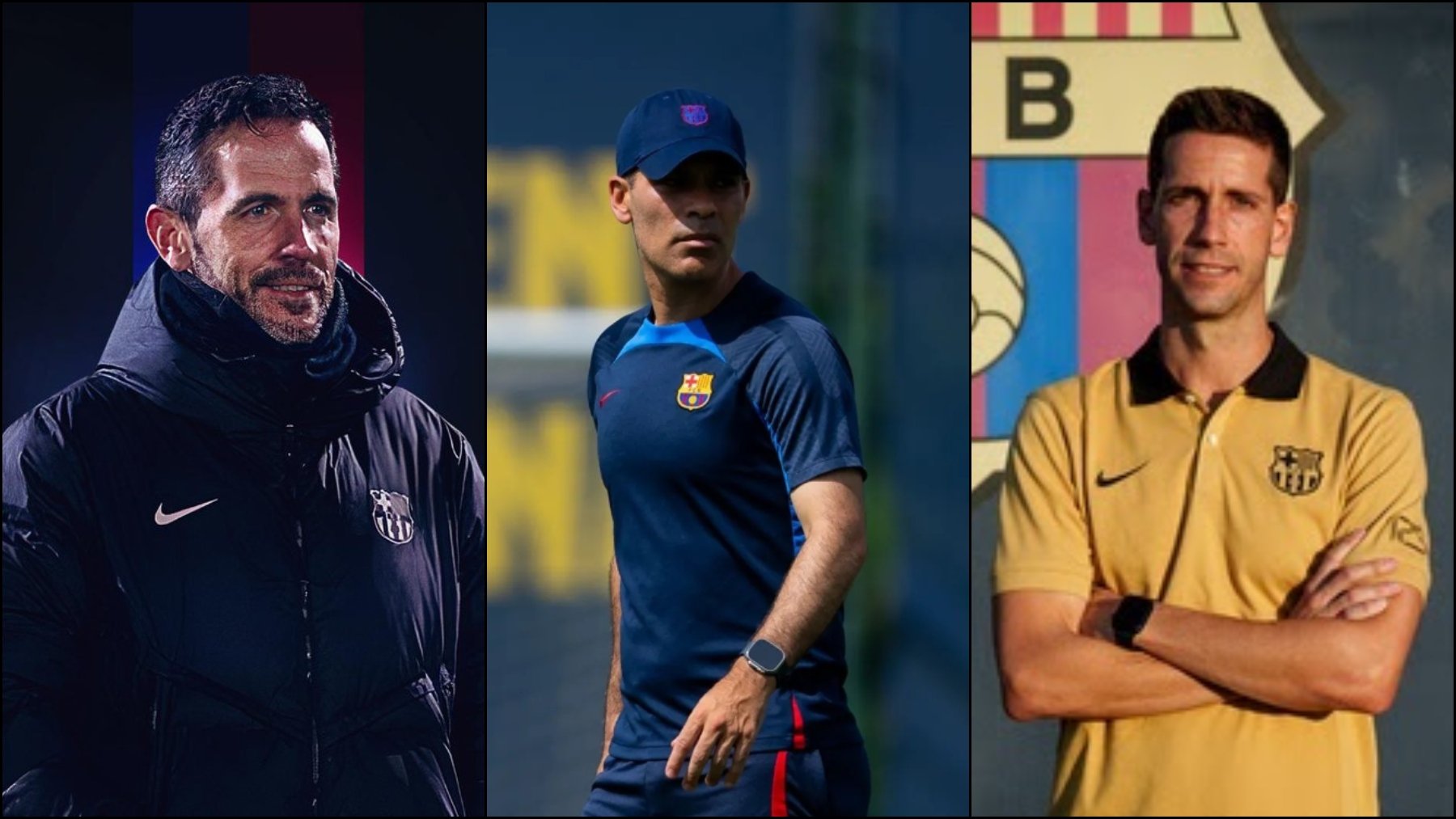 Los entrenadores del Barça B en los últimos meses.