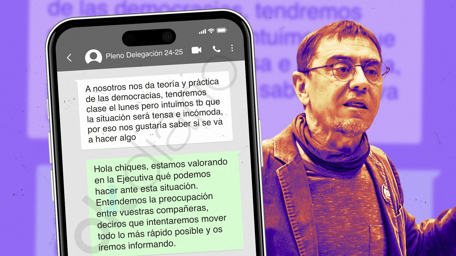 El chat de los alumnos y delegados de la Facultad de Monedero.