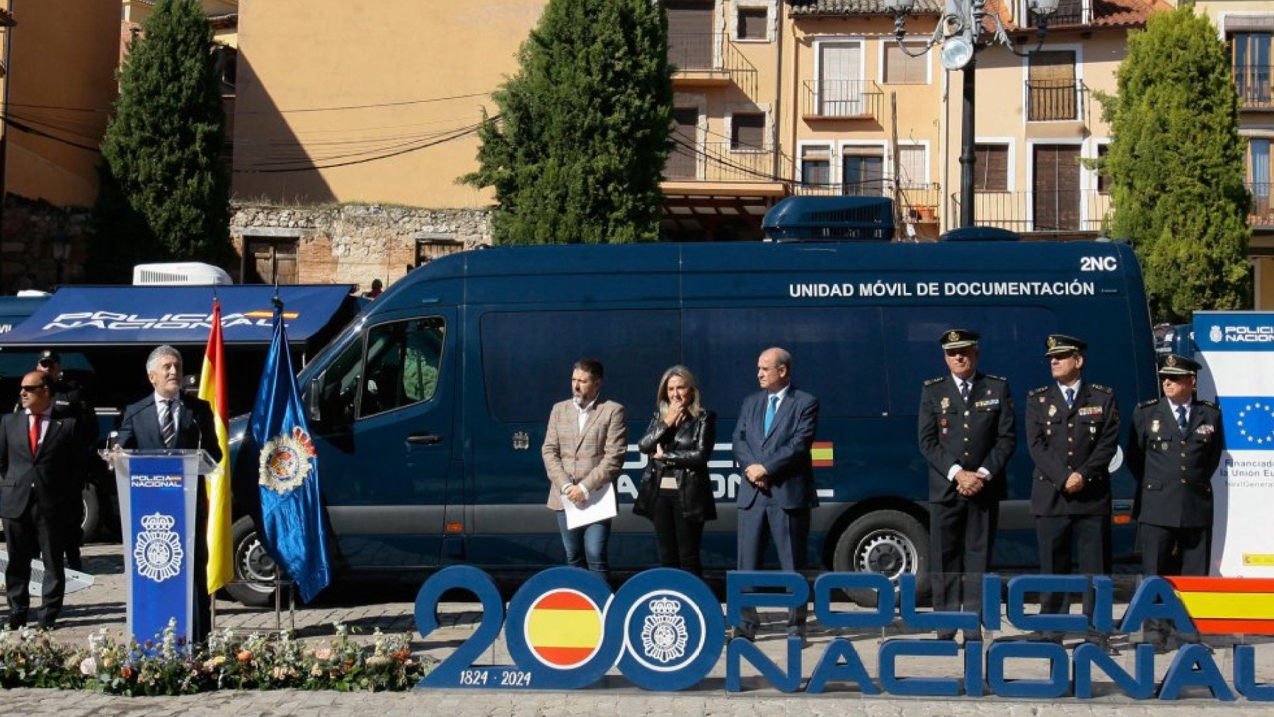 El ministro Grande-Marlaska durante la presentación de las unidades móviles el pasado 21 de febrero.