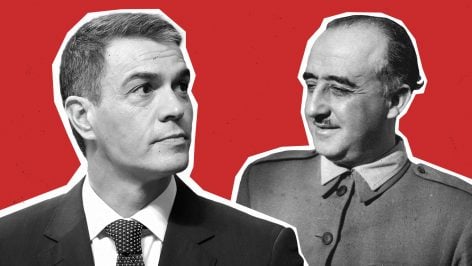 Pedro Sánchez y Francisco Franco.