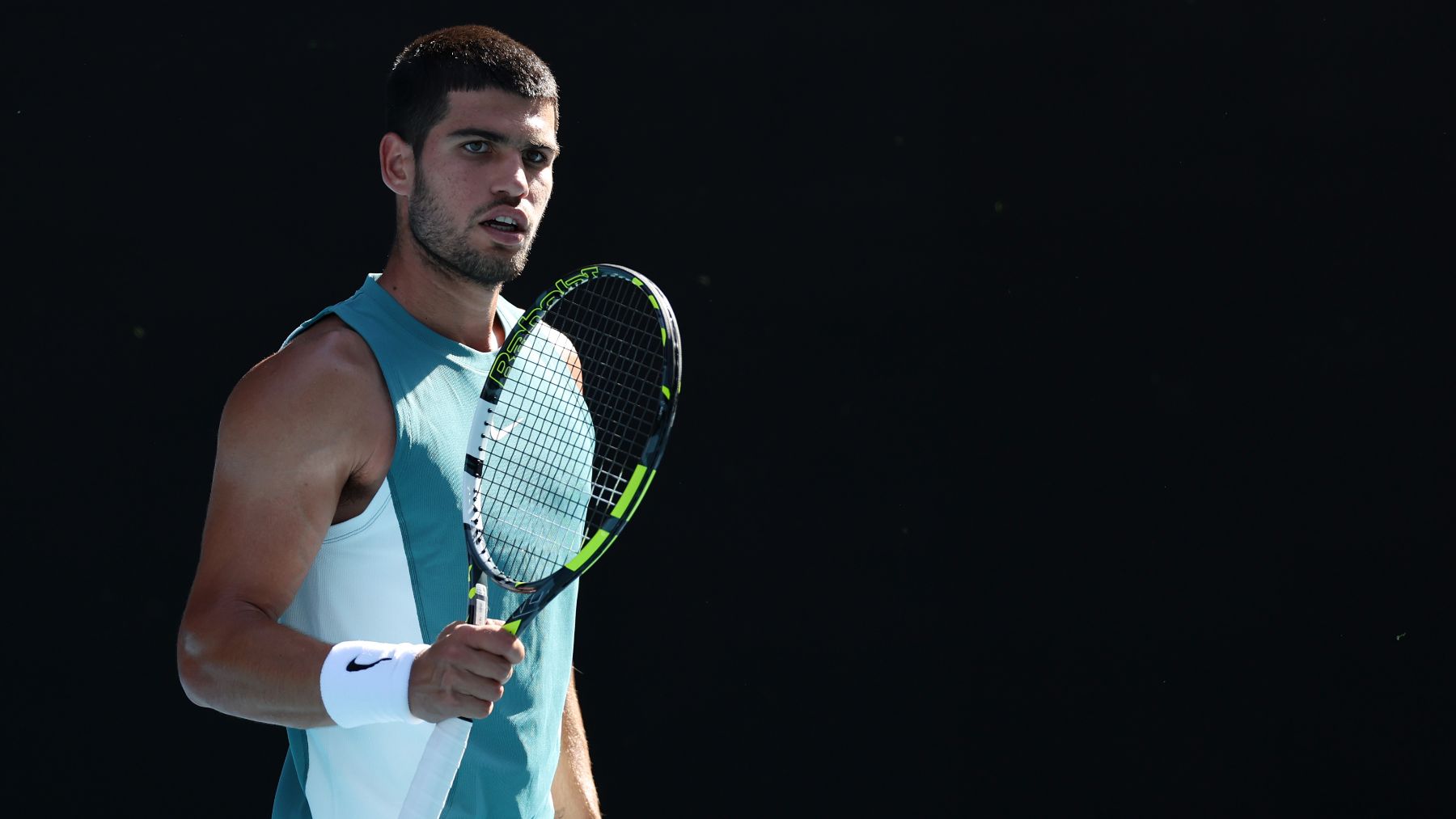 Alcaraz, durante un partido en el Open de Australia. (Getty)