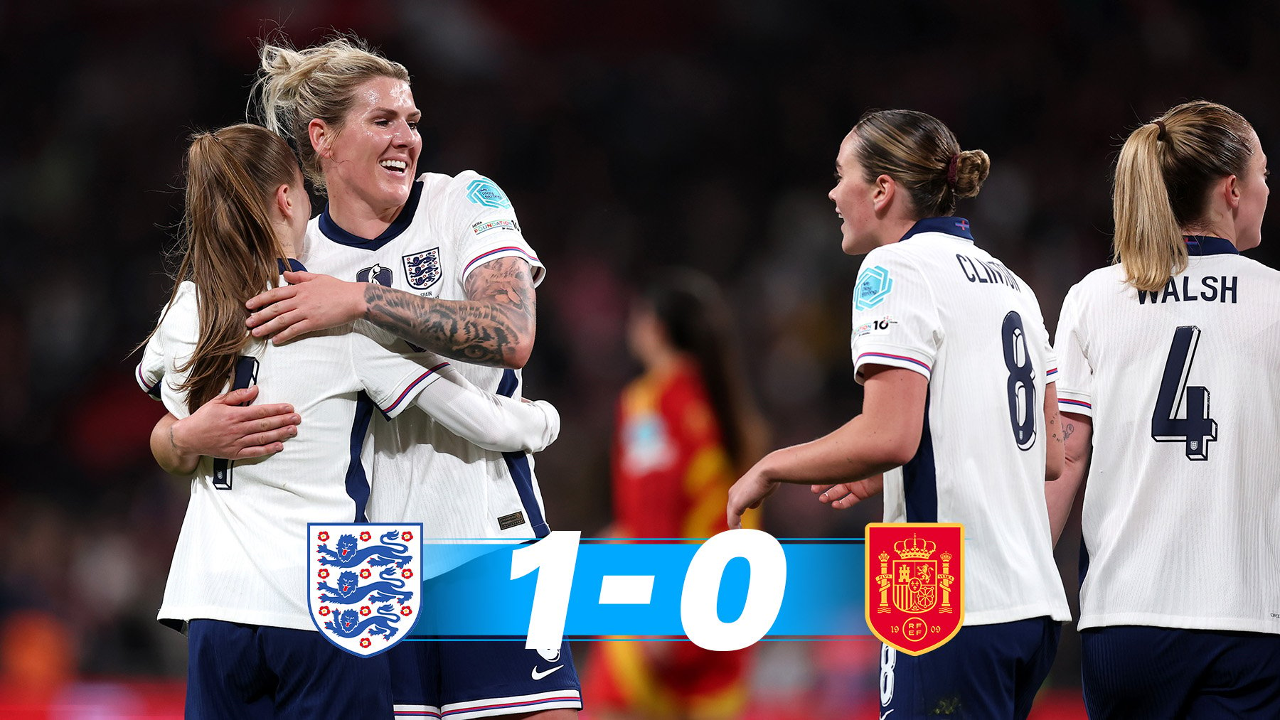 Las jugadoras de Inglaterra celebran el gol de Park.