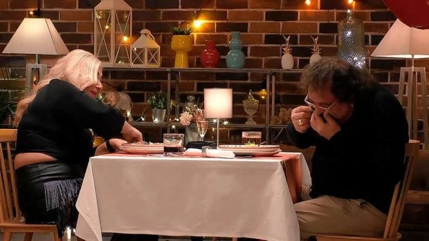 Belén y Tony en su cita de 'First Dates'. (Mediaset)