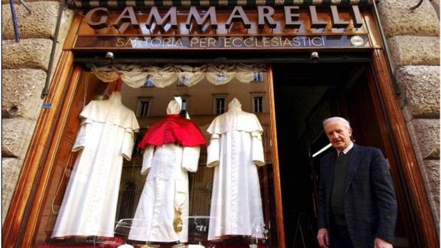 Gammarelli, satrería, Papas, cardenales, Roma