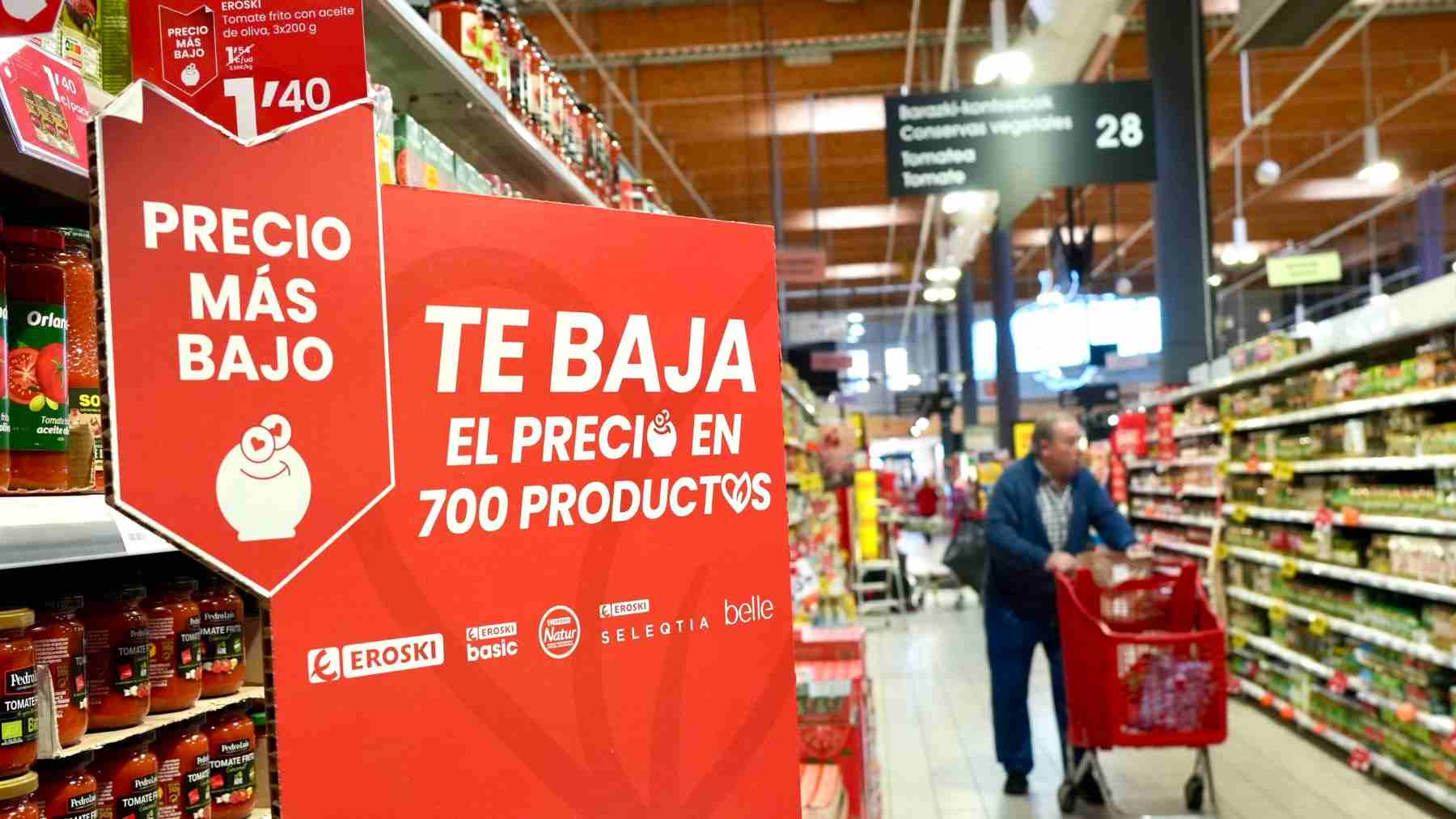 Eroski baja el precio de 700 productos de marca propia para impulsar el ahorro de las familias de Baleares.