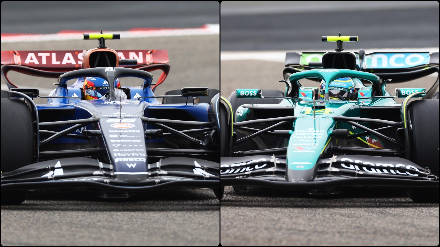 Carlos Sainz y Fernando Alonso en el test de Bahrein.