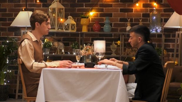 Daniel y Raúl en First Dates. (Mediaset)