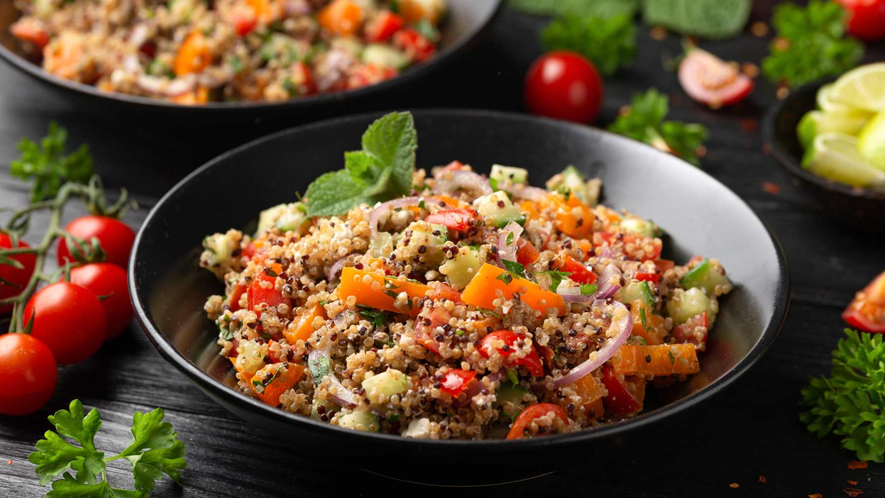 La ensalada templada de quinoa y calabaza.