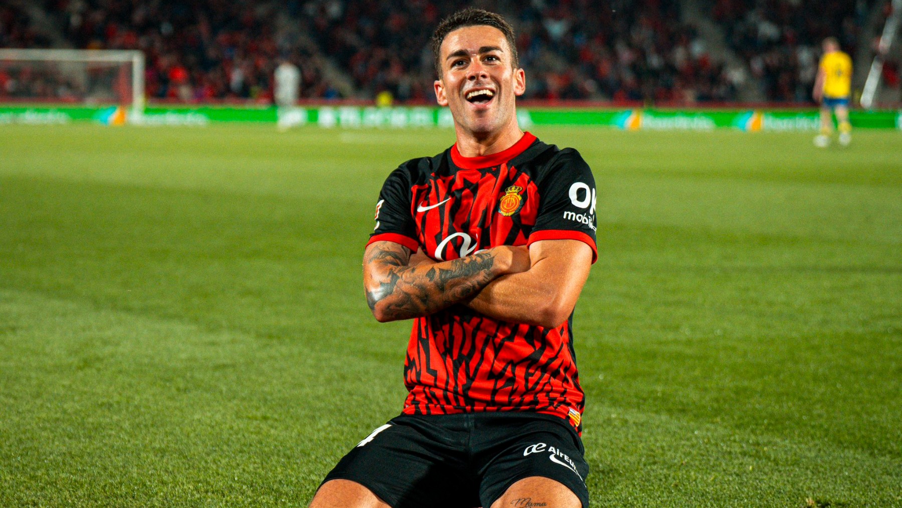 Dani Rodríguez, celebrando su gol a Las Palmas.