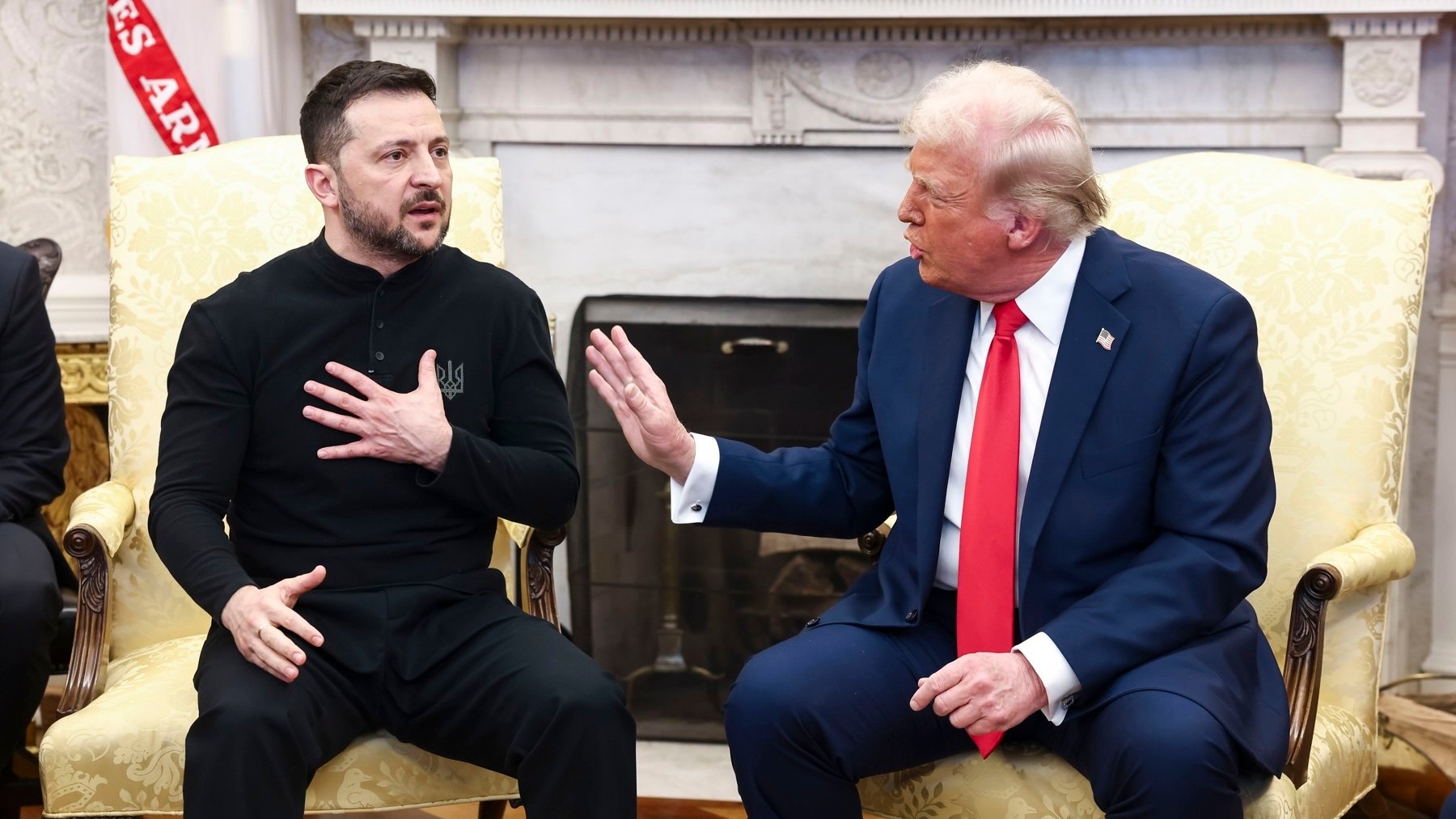 Trump y Zelenski, durante su bronca en el Despacho Oval. (Foto: EFE)