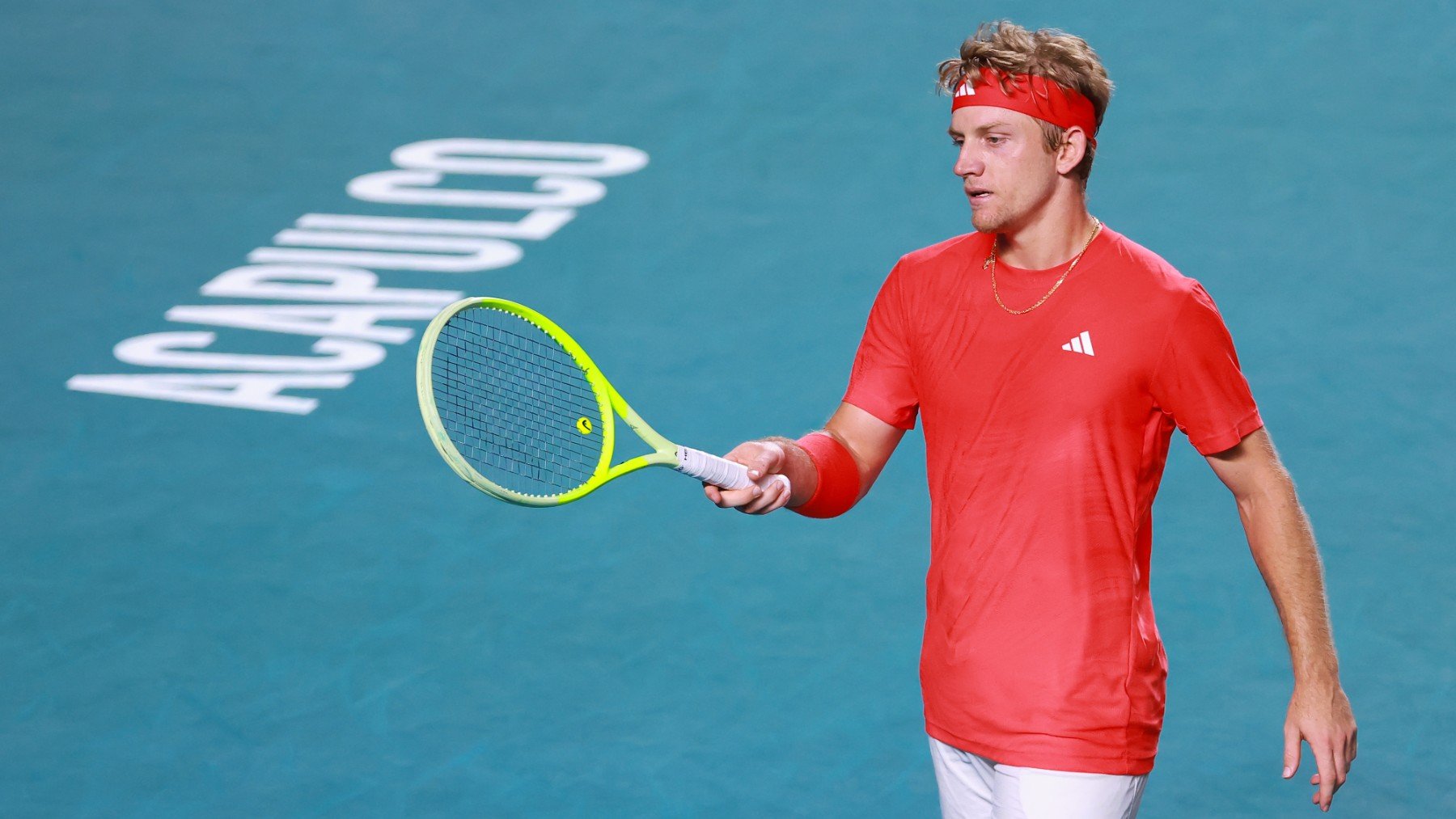 Davidovich, durante la final ante Machac en Acapulco. (Getty)