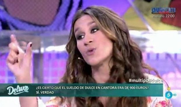 Laura Cueva, hija del mayoral de Cantora, en el plató de Sábado Deluxe (Mediaset)