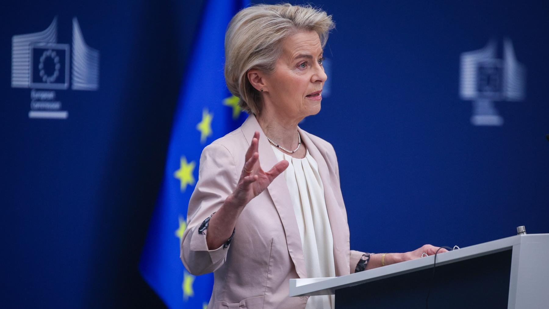 La presidenta de la Comisión Europea, Ursula von der Leyen. EFE/EPA/OLIVIER MATTHYS