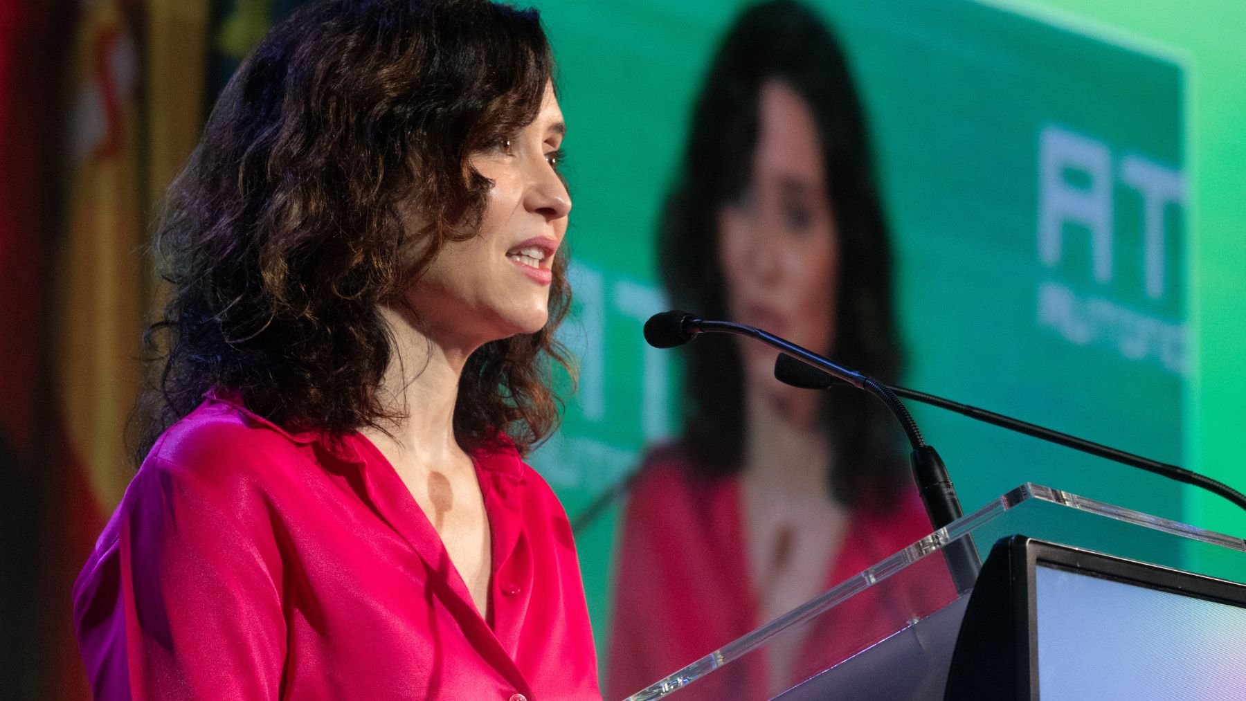 La presidenta de la Comunidad de Madrid, Isabel Díaz Ayuso, en el Foro Emprendedores y Autónomos. (Foto: EP)