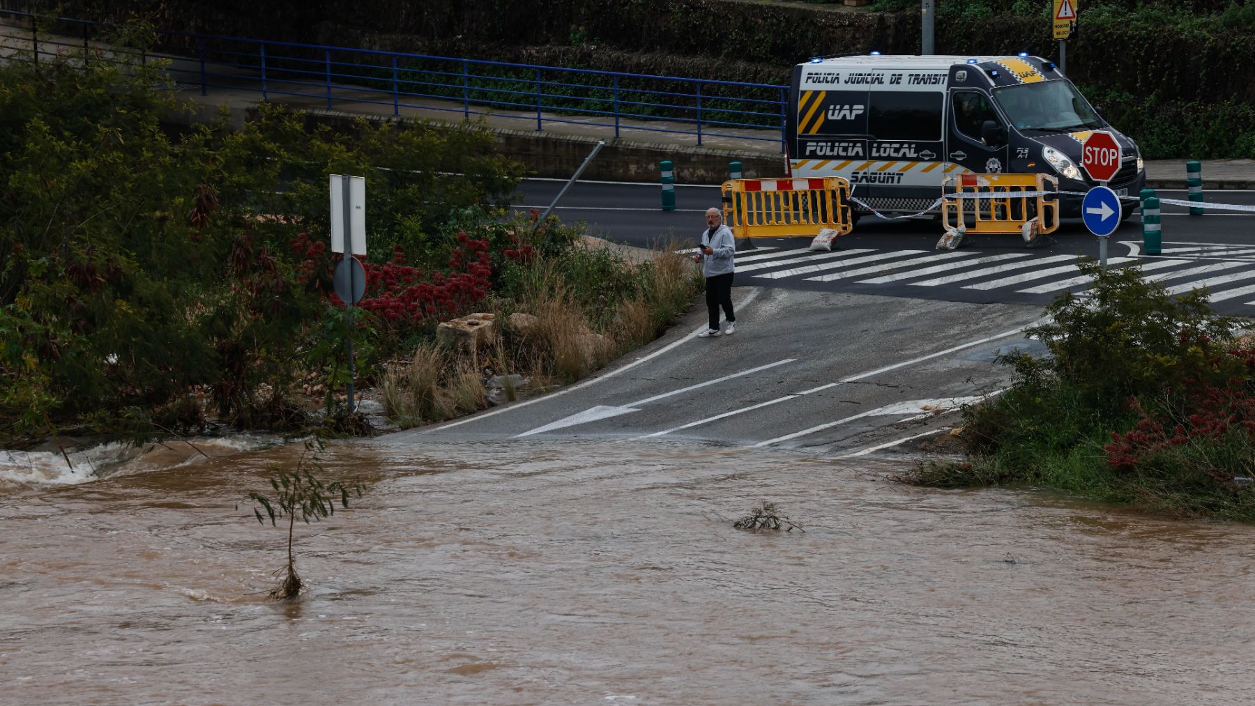 La crecida del río Palancia a su paso por Sagunto (Valencia). (Foto: Ep)