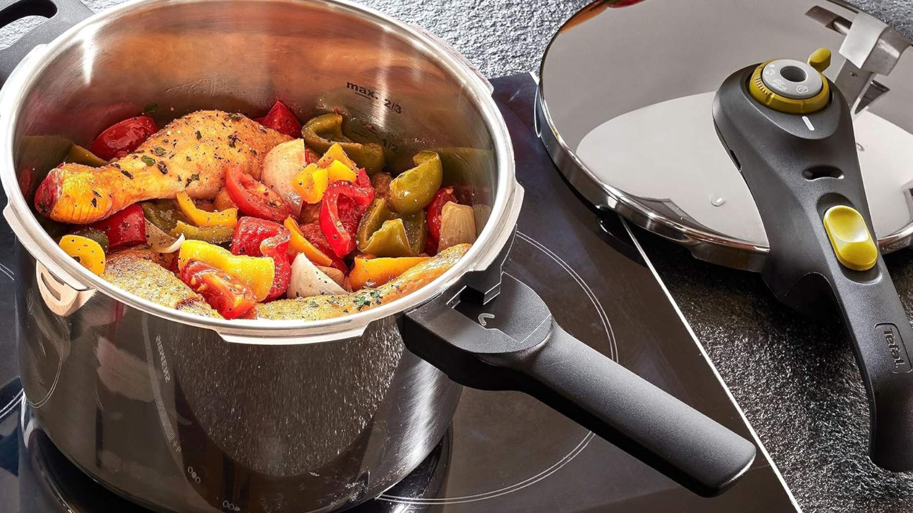 6L de capacidad, apta para el lavavajillas y rebajadísima: esta olla a presión de Tefal es lo que tu cocina necesita