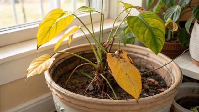 Planta, hojas amarillas, trucos