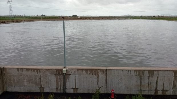 Tanque de tormentas de Torre Pacheco a pleno funcionamiento por las lluvias.