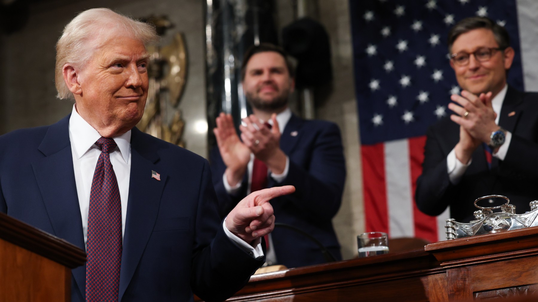 Donald Trump durante el discurso ante el Congreso. (Foto: Efe).