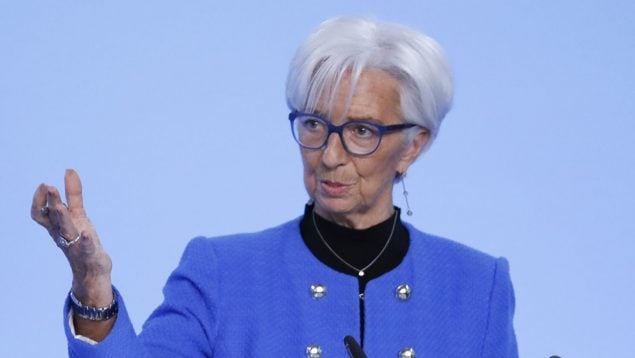 La presidenta del Banco Central Europeo (BCE), Christine Lagarde en Fráncfort.