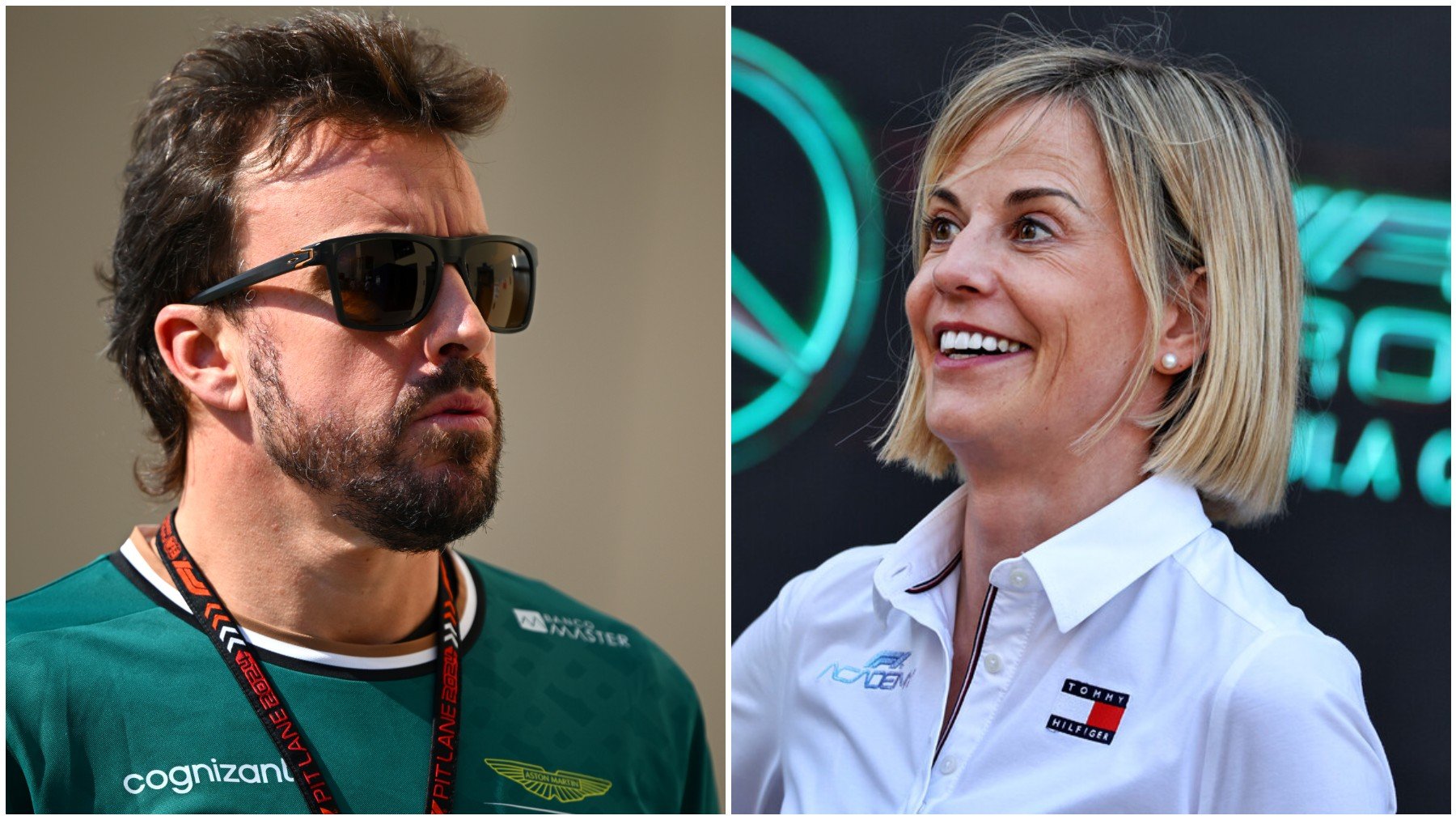 Fernando Alonso y Susie Wolff en un montaje.