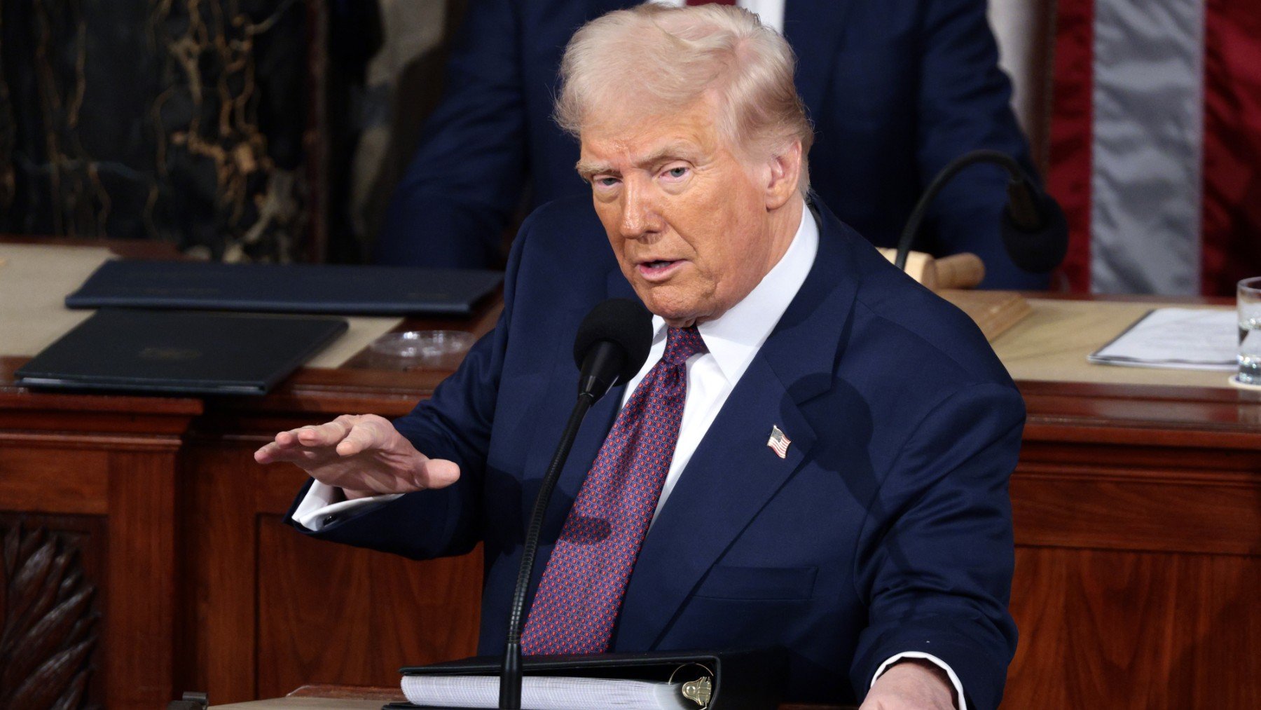 Donald Trump durante su discurso ante el Congreso. (Foto: Efe)