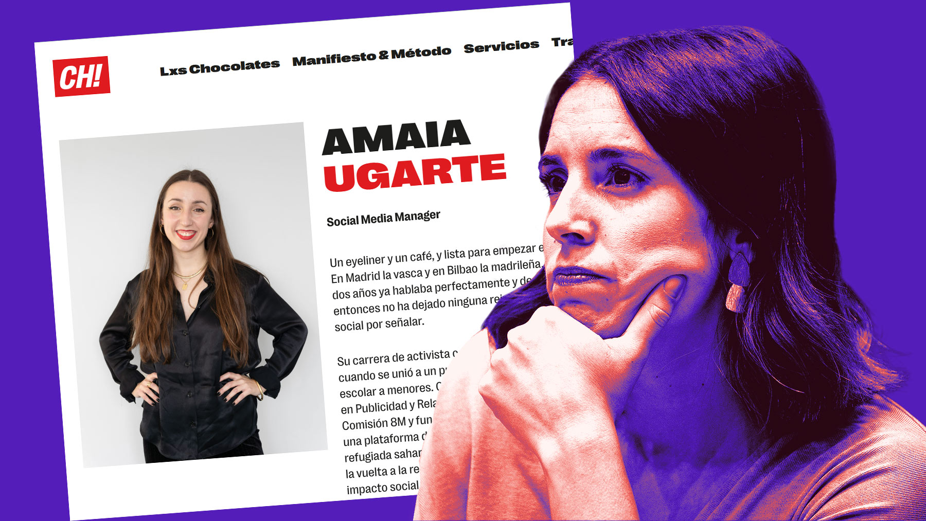 Amaia Ugarte e Irene Montero.