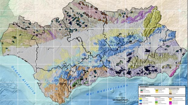 Mapa de tierras raras de Andalucía