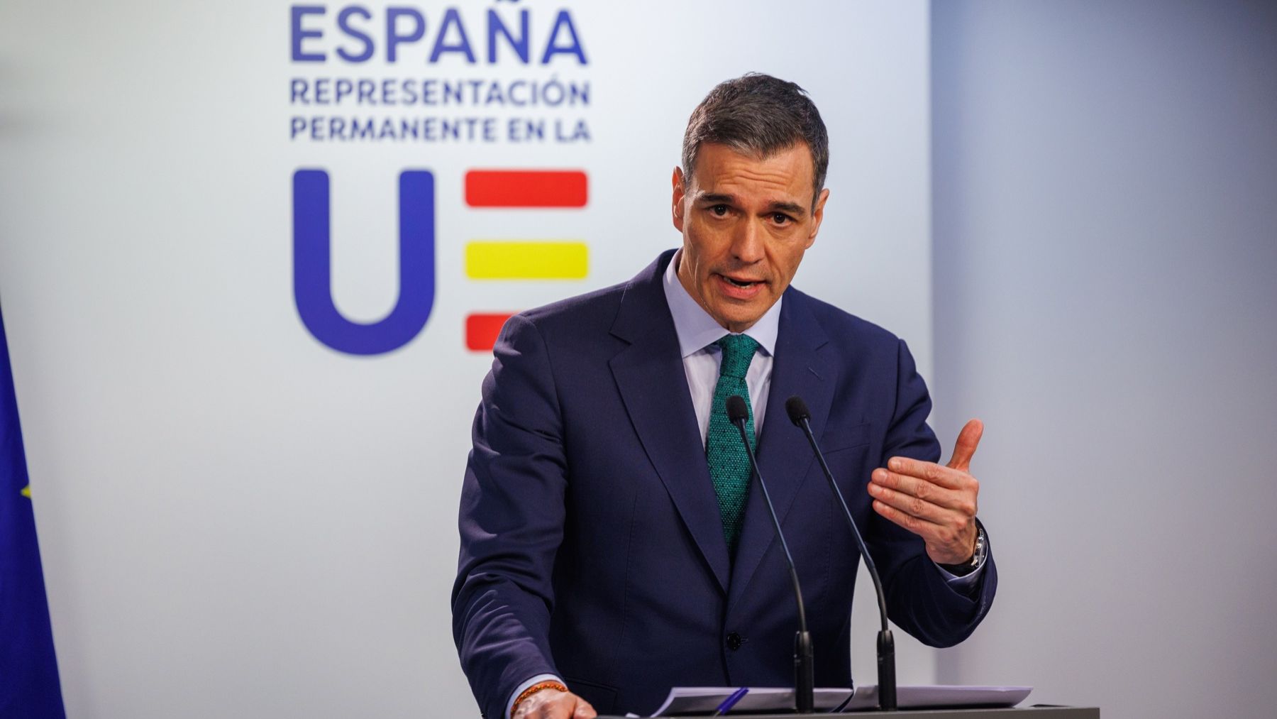 Pedro Sánchez en el Consejo Europeo. (Efe)