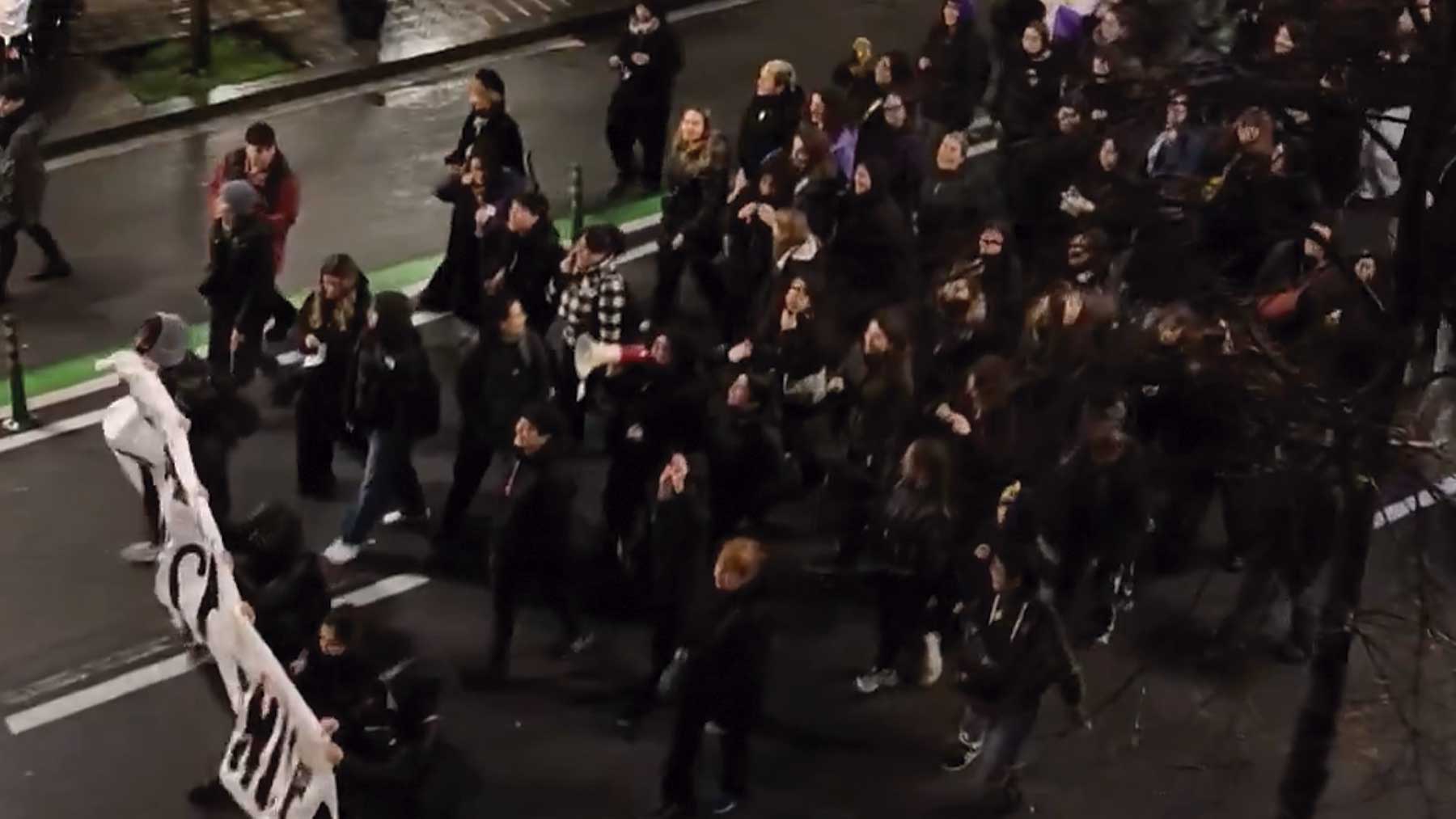 Manifestantes del 8M en Barcelona.