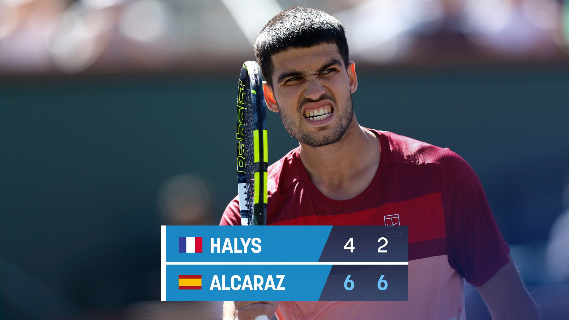 Alcaraz celebra su victoria contra Halys en Indian Wells. (EFE)