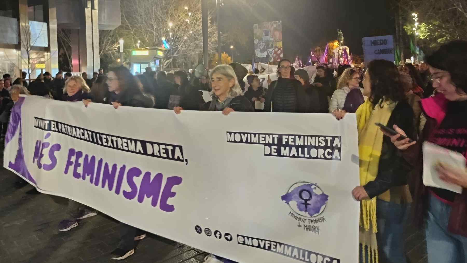 Manifestación feminista en Palma organizada por el Moviment Feminista de Mallorca.