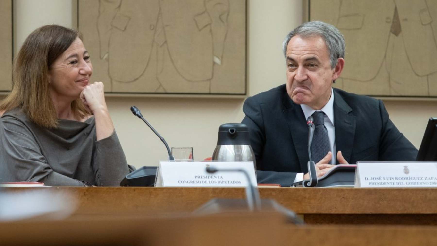 José Luis Rodríguez Zapatero, junto a Francina Armengol. Europa Press