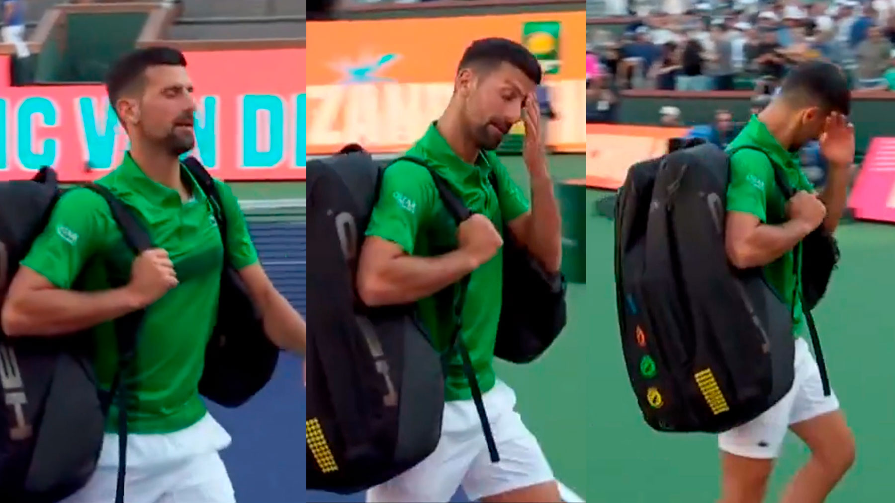 El gesto y las quejas que reflejan la caída de Djokovic en Indian Wells: «Puta hora para jugar»