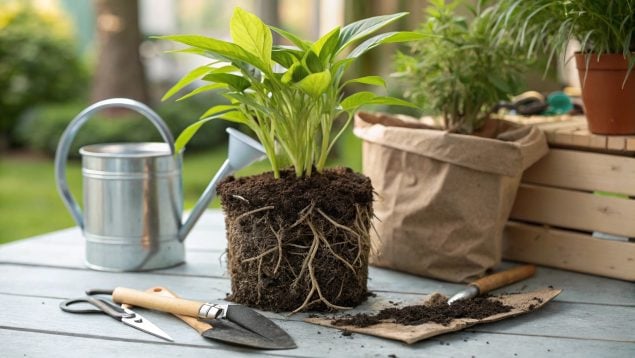 Planta, raíces, trucos, jardinería