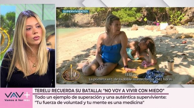 Alejandra Rubio reacciona a la emotiva confesión de Terelu Campos en Supervivientes 2025. (Mediaset)