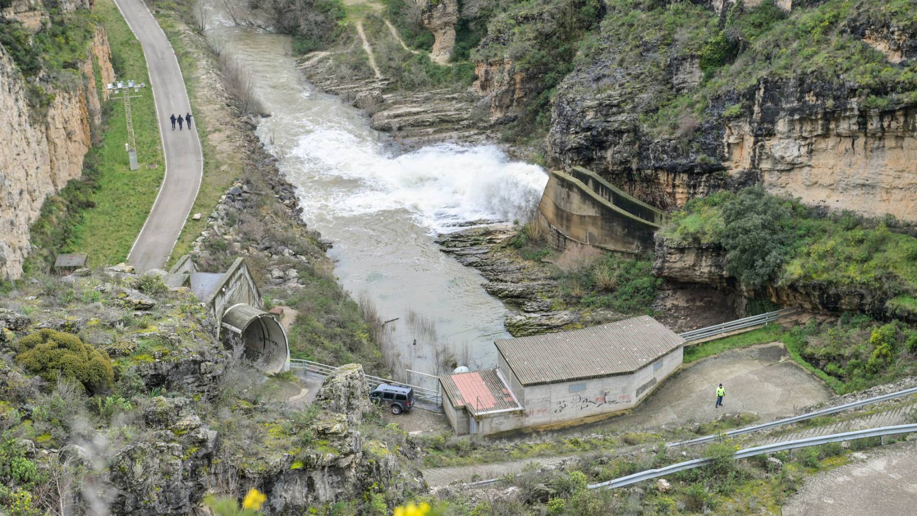 Embalse de Guadalajara al límite de su capacidad por la borrasca. (EP)