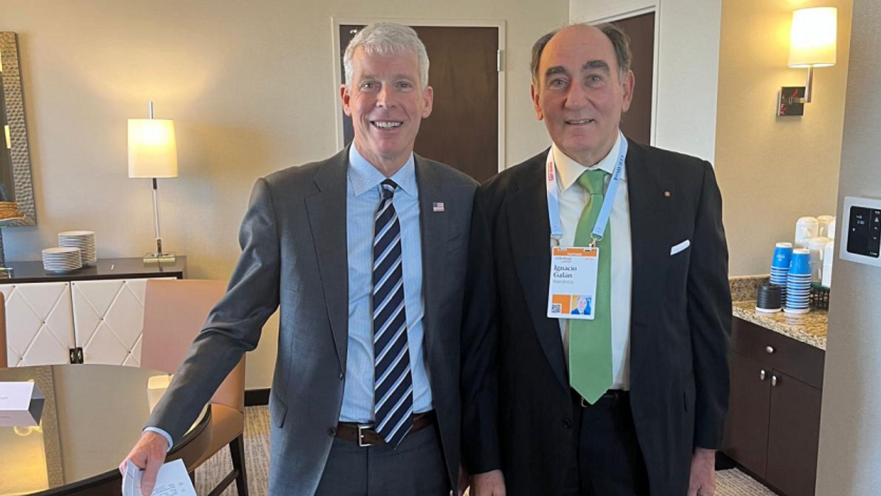 Ignacio Galán presidente de Iberdrola con el secretario de Energía de Estado Unidos Chris Wright