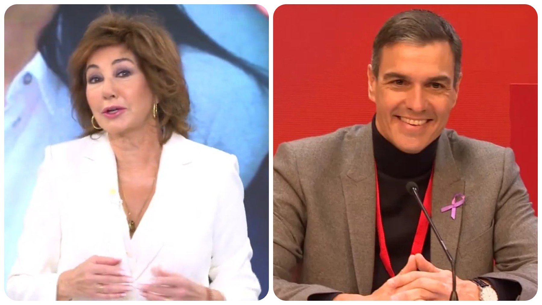 Ana Rosa Quintana y Pedro Sánchez.