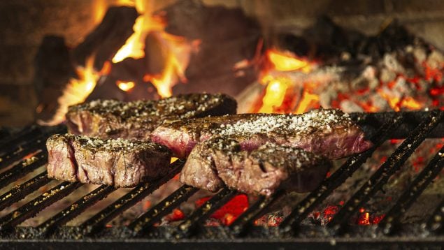 Carne de la parrillada, carne a la parrilla, asado argentino