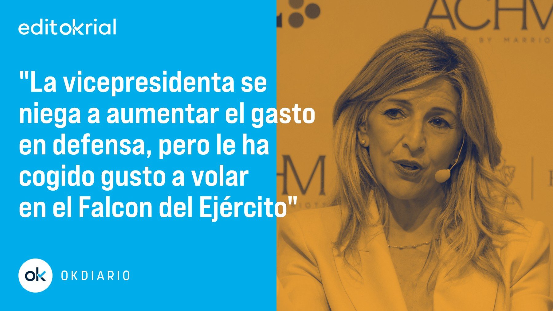 Lo que es un gasto militar superfluo son los 85 vuelos en Falcon de Yolanda Díaz