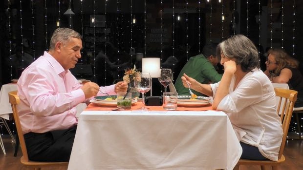 Fermín y Ángela en First Dates. (Mediaset)