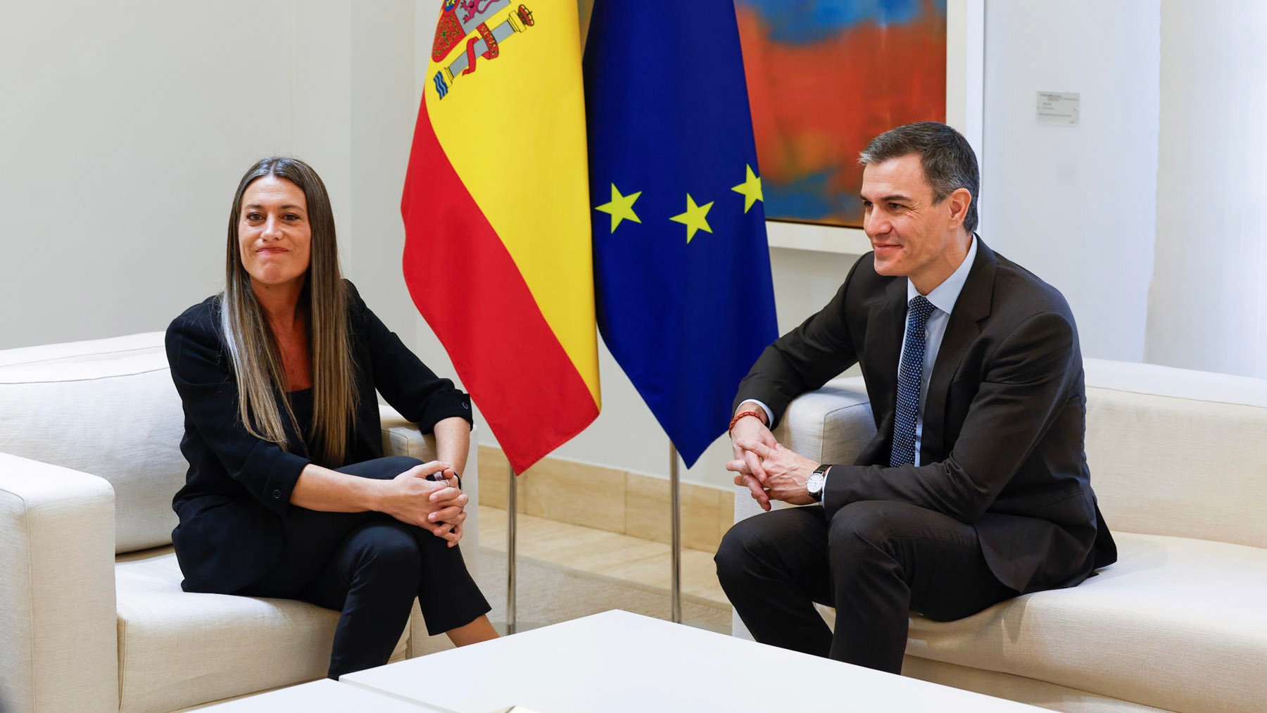 Míriam Nogueras y Pedro Sánchez en La Moncloa. (Foto: Efe)