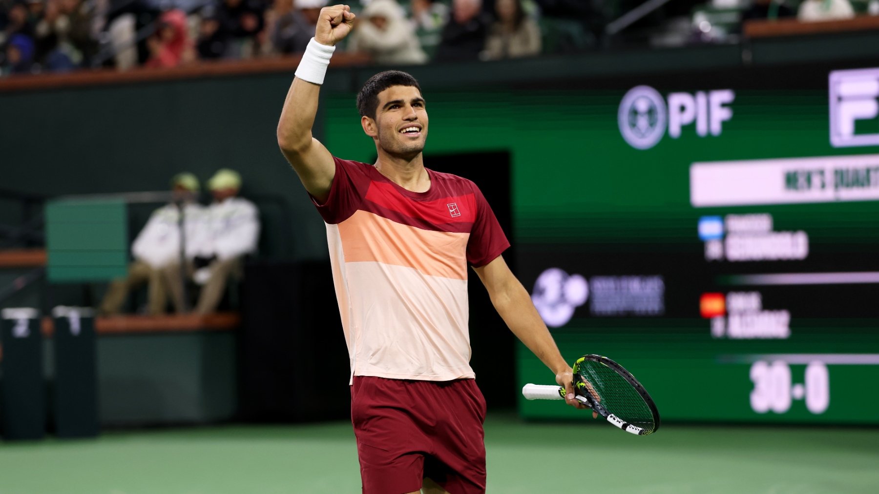 Alcaraz bate a Cerúndolo y ya está en semifinales de Indian Wells. (Getty)