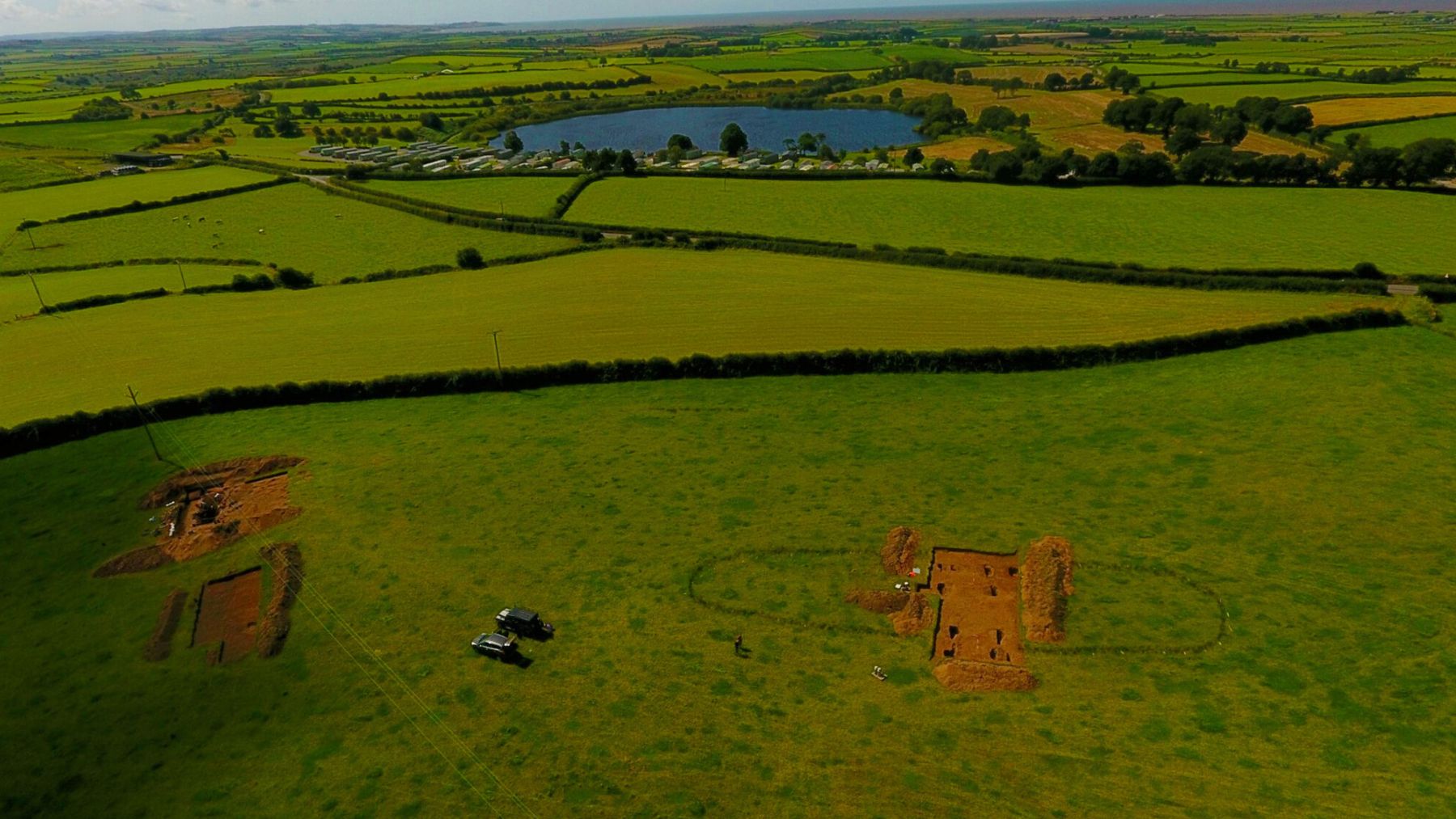 Excavación en High Tarn Farm. Foto: Grampus Heritage