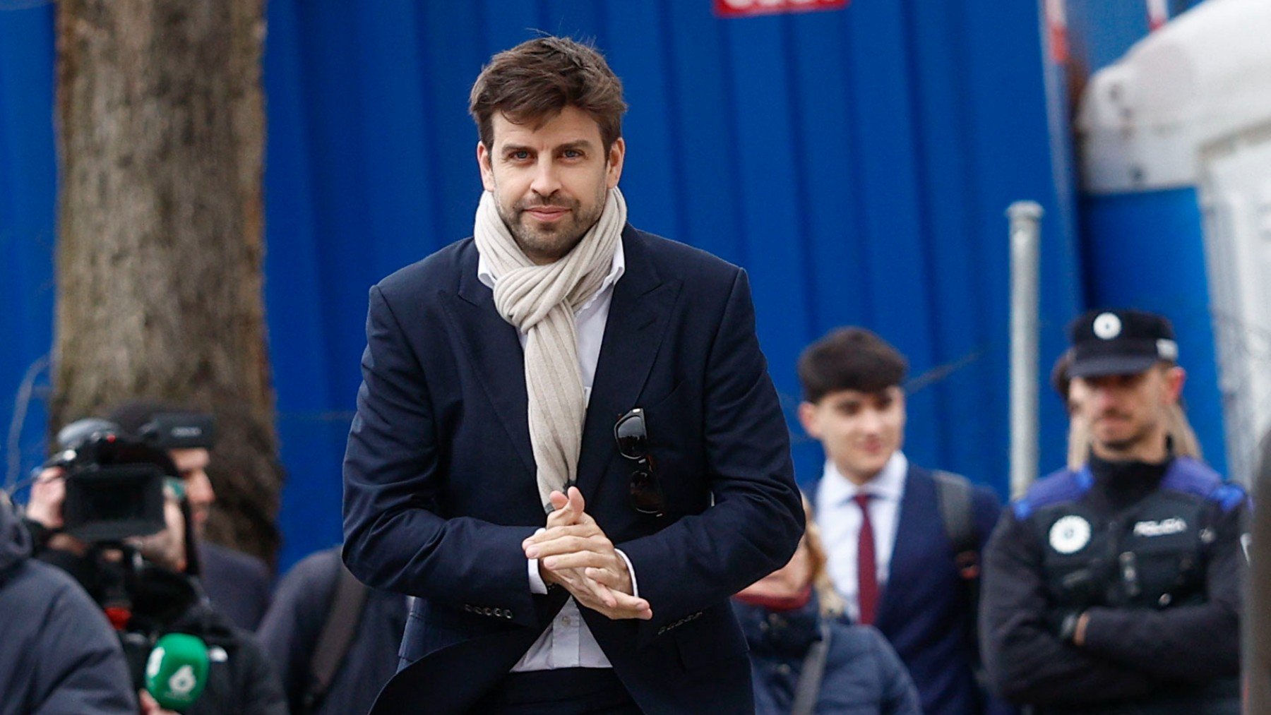 Llegada de Gerard Piqué al juzgado. (EFE)